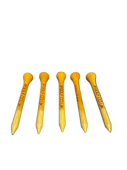 10x Personalised golf 70mm bamboo golf tees - 3F Golf