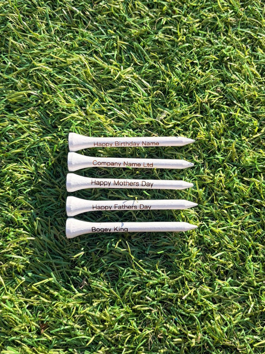 10x White 70mm personalised tees - 3F Golf