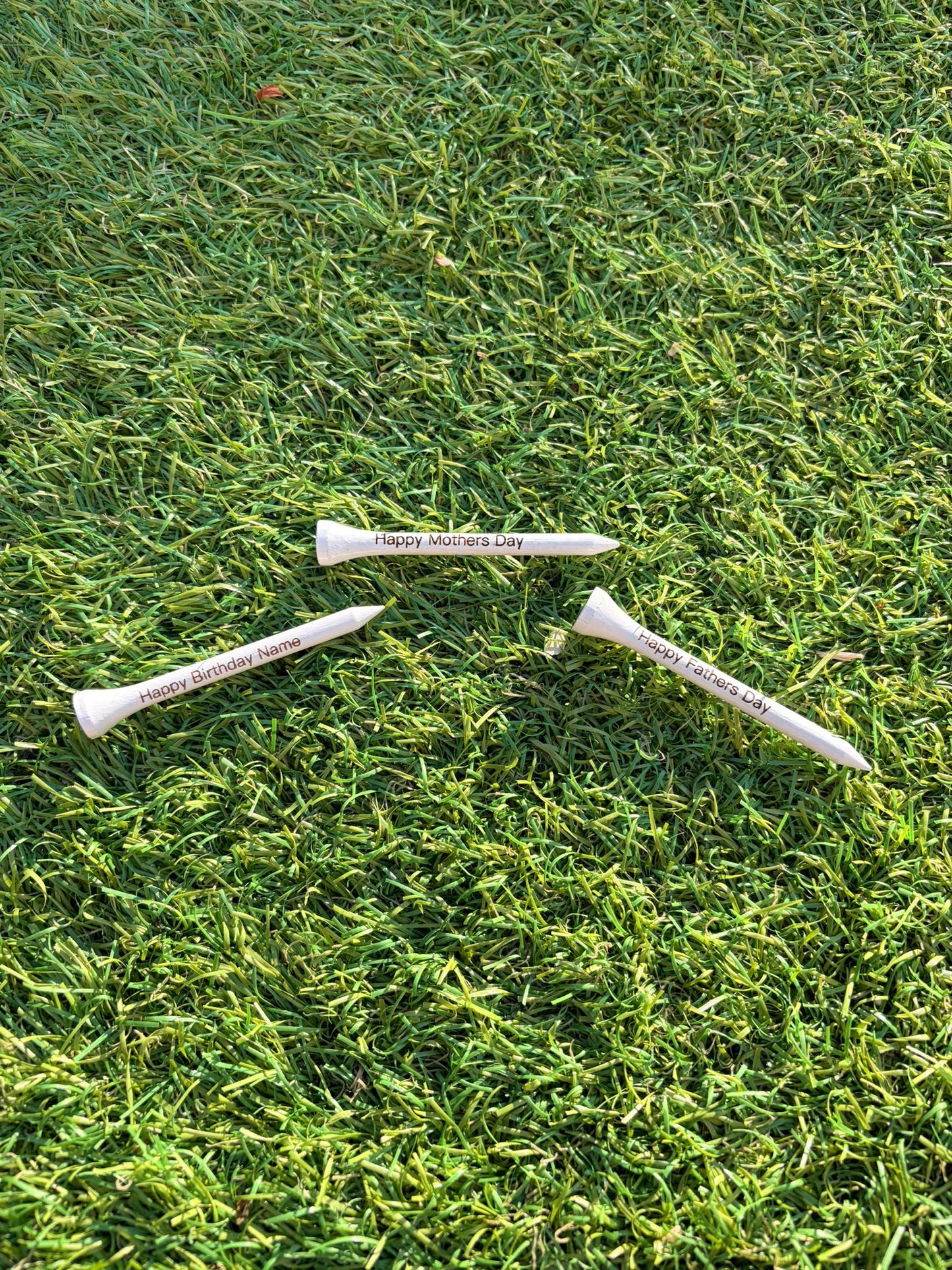 10x White 70mm personalised tees - 3F Golf