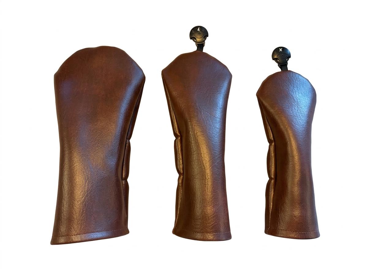 Rich Brown Faux Leather Head Covers | Premium Protection