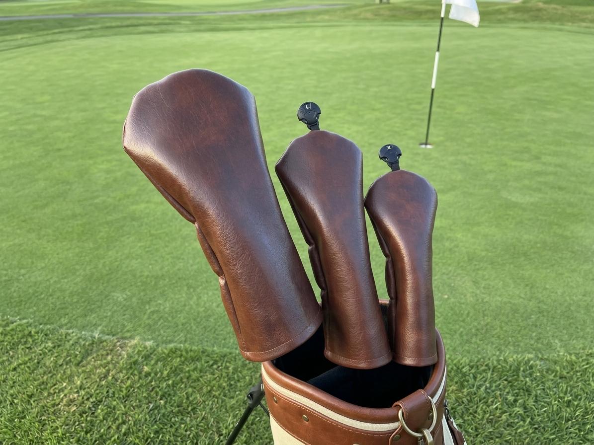 Rich Brown Faux Leather Head Covers | Premium Protection