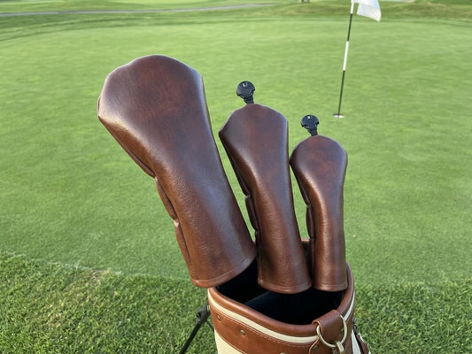 Rich Brown Faux Leather Head Covers | Premium Protection