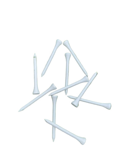 70mm White Wooden Golf Tees - 3F Golf