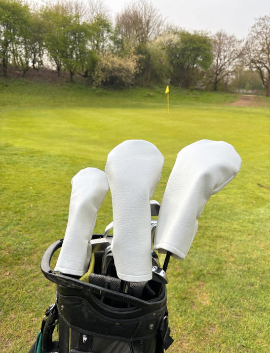 White Faux Leather Head Covers | Premium Protection