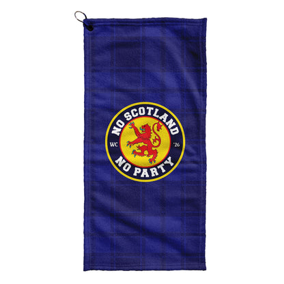 No Scotland No Party - Blue Tartan - Golf Towel