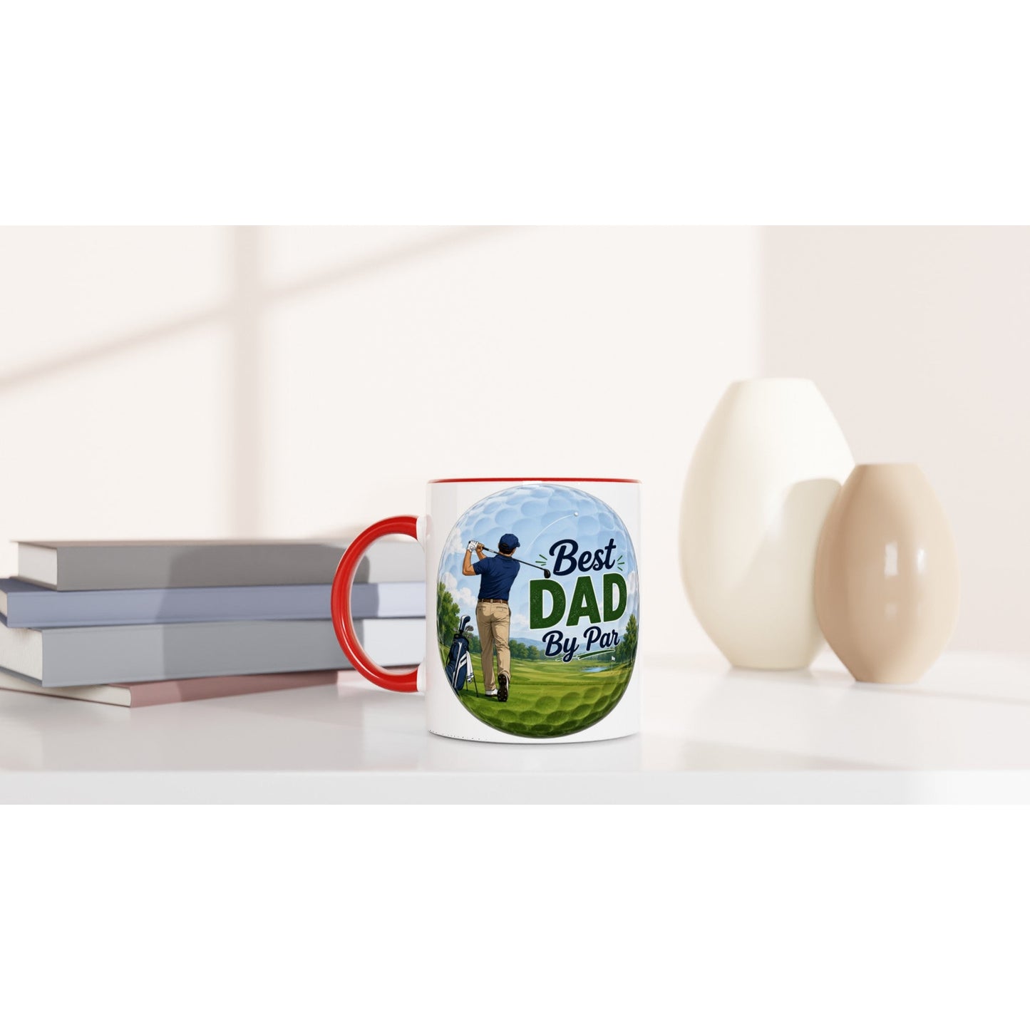 Best Dad By Par 11oz Ceramic Mug | Funny golf mug | Present for Dad Brother Son | Father's day present leaving present - 3F Golf