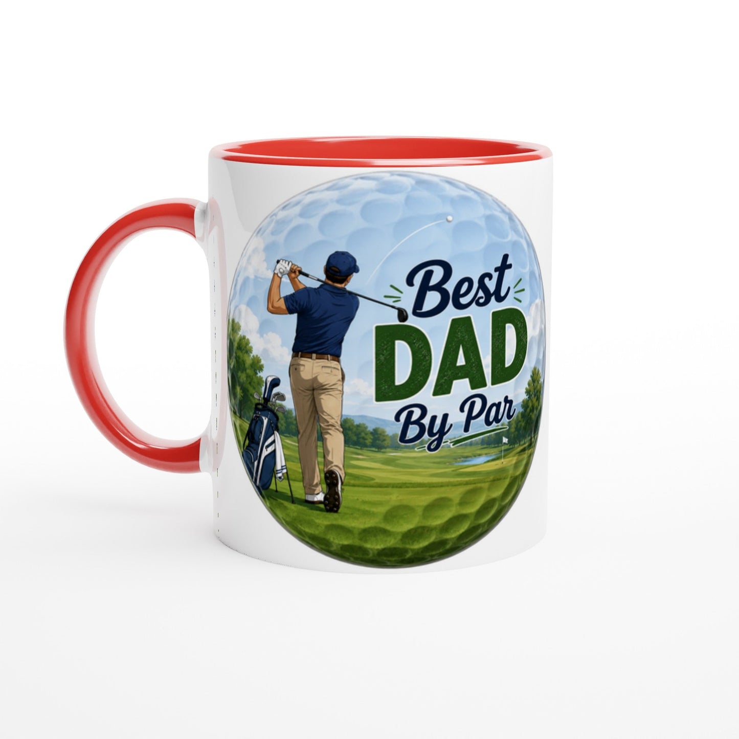 Best Dad By Par 11oz Ceramic Mug | Funny golf mug | Present for Dad Brother Son | Father's day present leaving present - 3F Golf