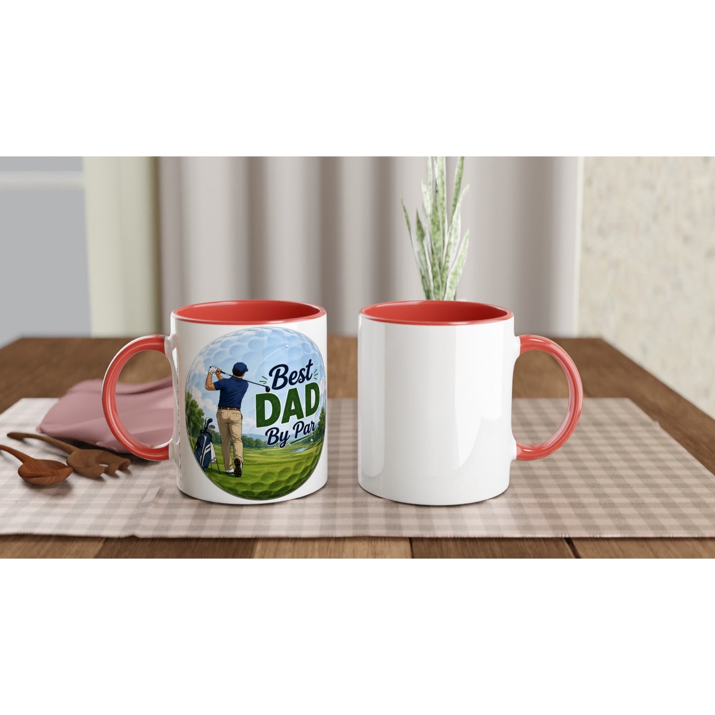 Best Dad By Par 11oz Ceramic Mug | Funny golf mug | Present for Dad Brother Son | Father's day present leaving present - 3F Golf