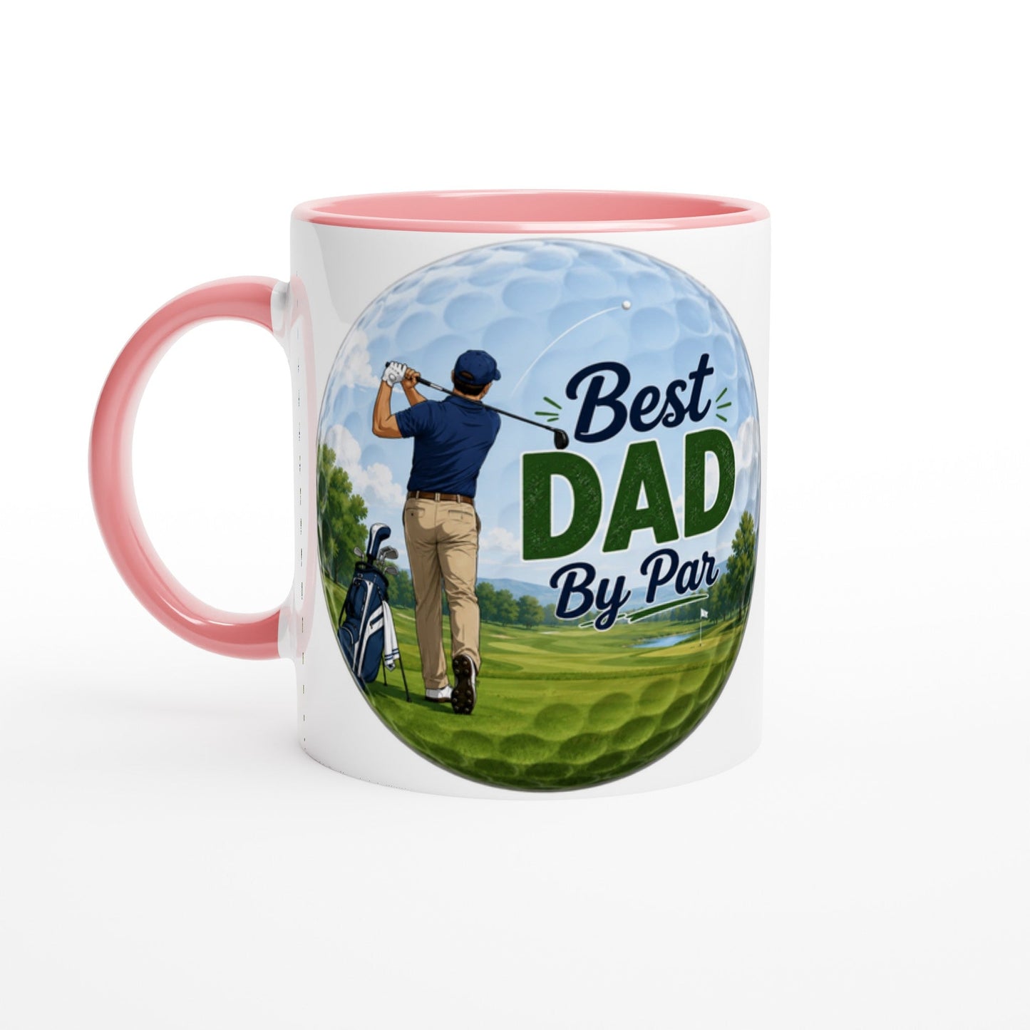 Best Dad By Par 11oz Ceramic Mug | Funny golf mug | Present for Dad Brother Son | Father's day present leaving present - 3F Golf