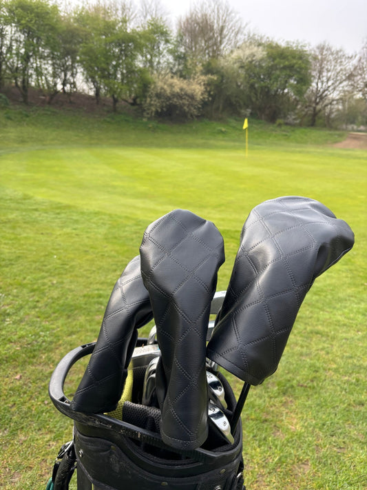 Black Cross Hatch Head Covers | Premium Protection - 3F Golf