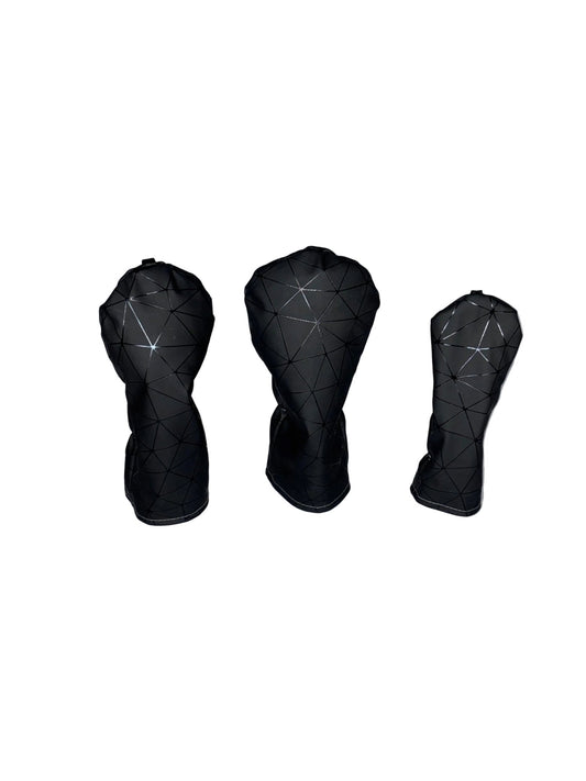 Black Geometric Head Cover - 3F Golf
