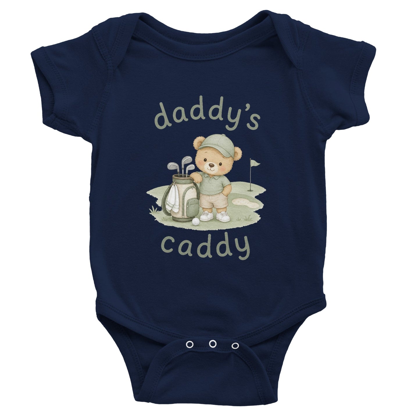 Daddy's Caddy | Babygrow | Funny Golf Gift | Father's Day Birthday Present | Gift For Dad Brother Son - 3F Golf