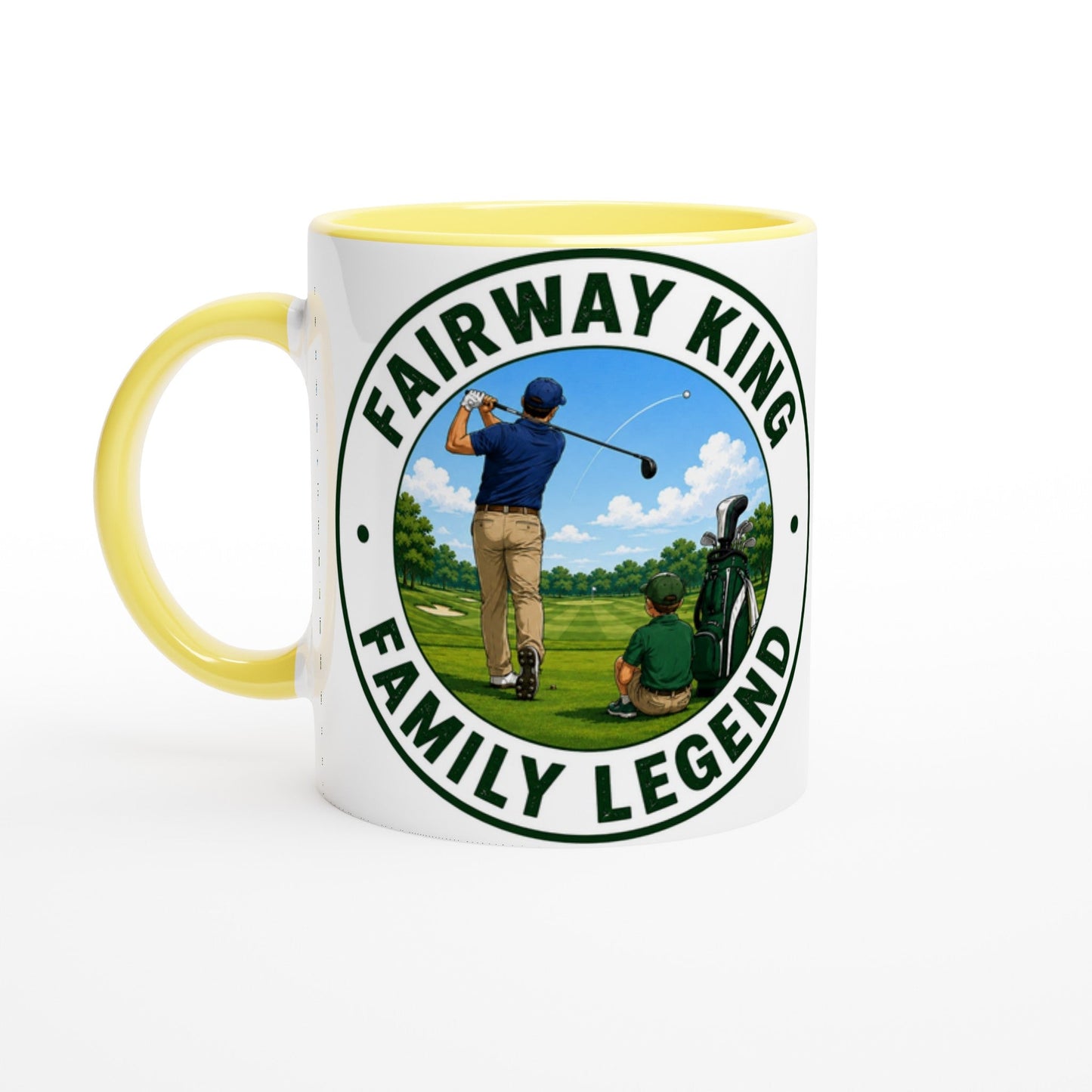 Fairway King Family Legend 11oz Ceramic Mug | Funny golf mug | Present for Dad Brother Son | Father's day present leaving present - 3F Golf
