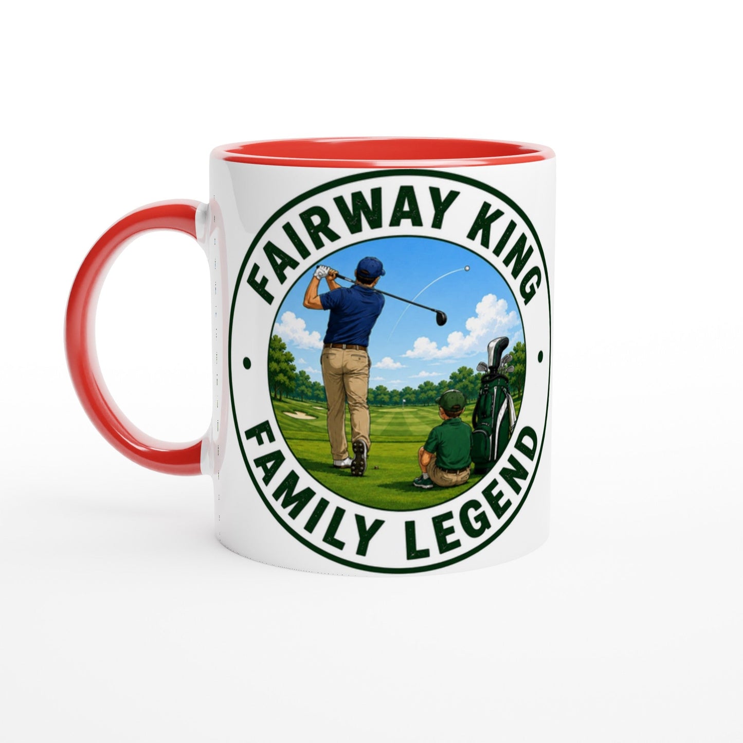 Fairway King Family Legend 11oz Ceramic Mug | Funny golf mug | Present for Dad Brother Son | Father's day present leaving present - 3F Golf