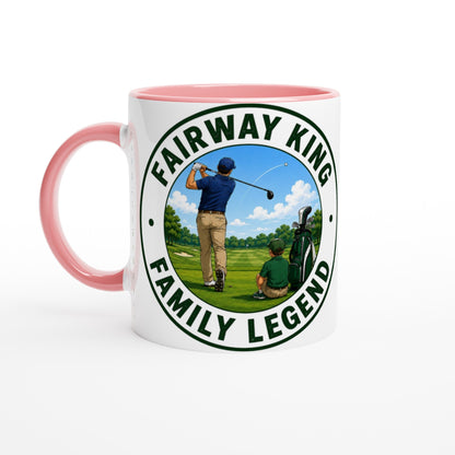 Fairway King Family Legend 11oz Ceramic Mug | Funny golf mug | Present for Dad Brother Son | Father's day present leaving present - 3F Golf