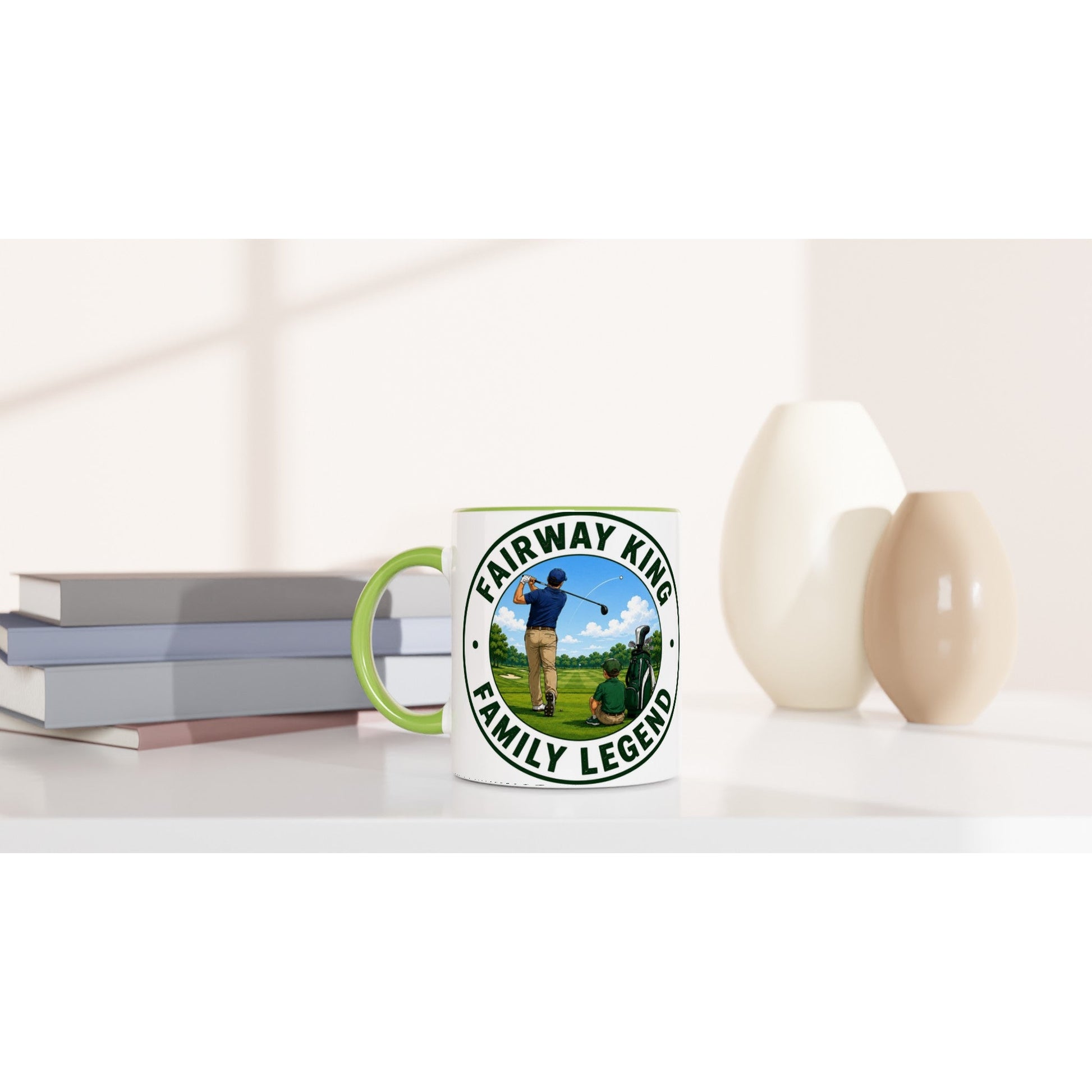 Fairway King Family Legend 11oz Ceramic Mug | Funny golf mug | Present for Dad Brother Son | Father's day present leaving present - 3F Golf