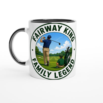 Fairway King Family Legend 11oz Ceramic Mug | Funny golf mug | Present for Dad Brother Son | Father's day present leaving present - 3F Golf