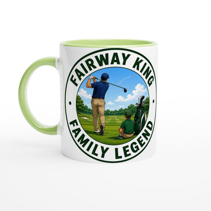 Fairway King Family Legend 11oz Ceramic Mug | Funny golf mug | Present for Dad Brother Son | Father's day present leaving present - 3F Golf
