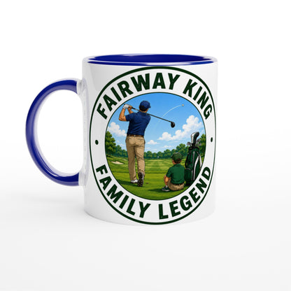 Fairway King Family Legend 11oz Ceramic Mug | Funny golf mug | Present for Dad Brother Son | Father's day present leaving present - 3F Golf