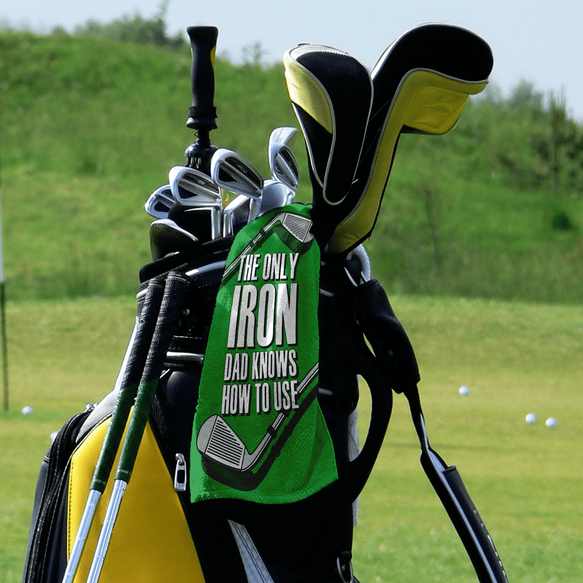 Father's Day Golf Iron - Retro Lightweight, Microfibre Golf Towel - 3F Golf