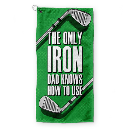 Father's Day Golf Iron - Retro Lightweight, Microfibre Golf Towel - 3F Golf