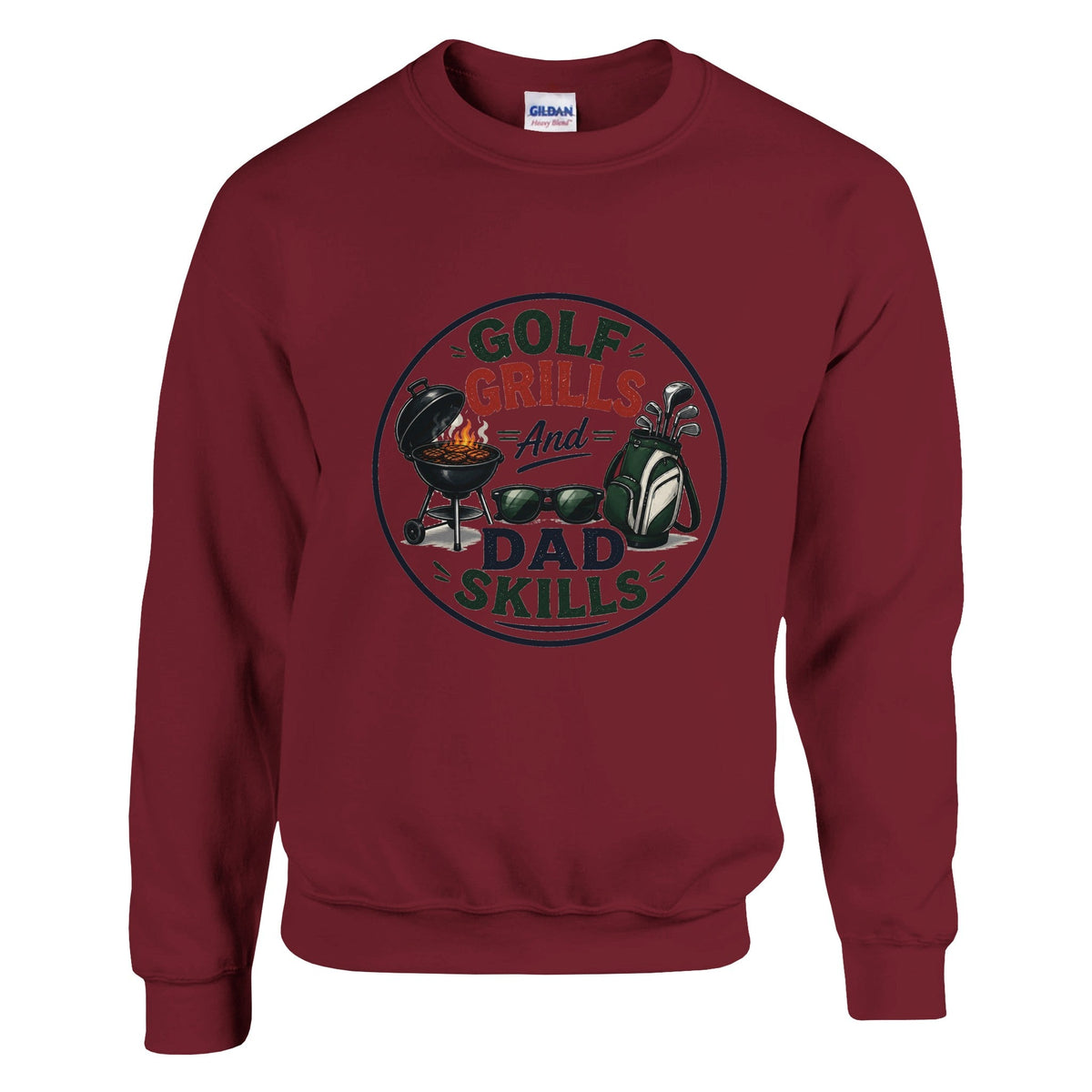 Golf Grills And Dad Skills Sweatshirt – Funny Golf Jumper Gift for Dad Golfer – Golf Lover Hoodie - 3F Golf
