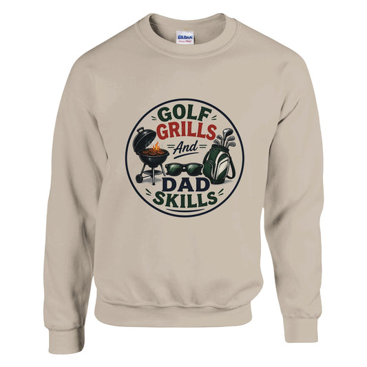 Golf Grills And Dad Skills Sweatshirt – Funny Golf Jumper Gift for Dad Golfer – Golf Lover Hoodie - 3F Golf