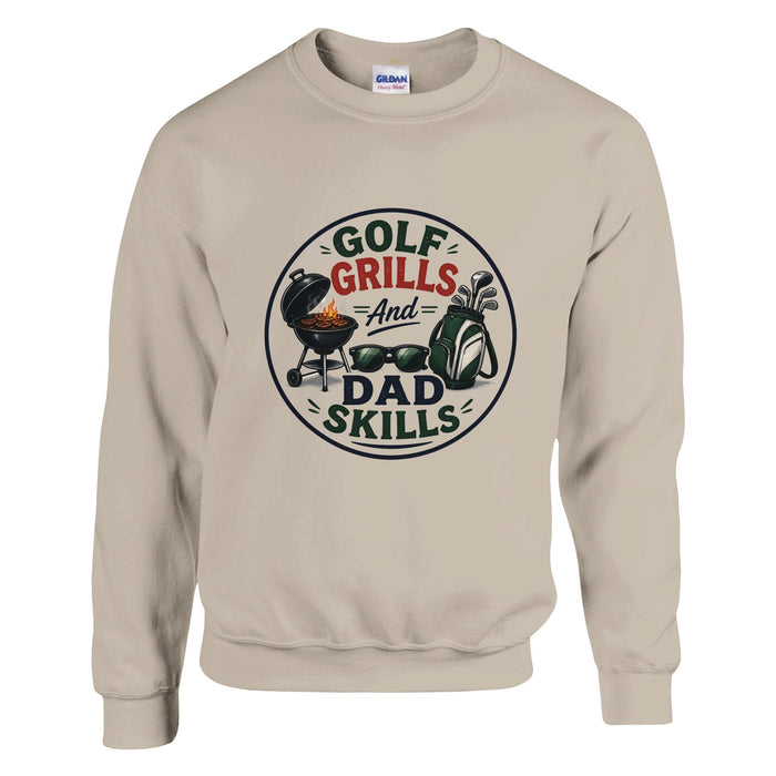Golf Grills And Dad Skills Sweatshirt – Funny Golf Jumper Gift for Dad Golfer – Golf Lover Hoodie - 3F Golf
