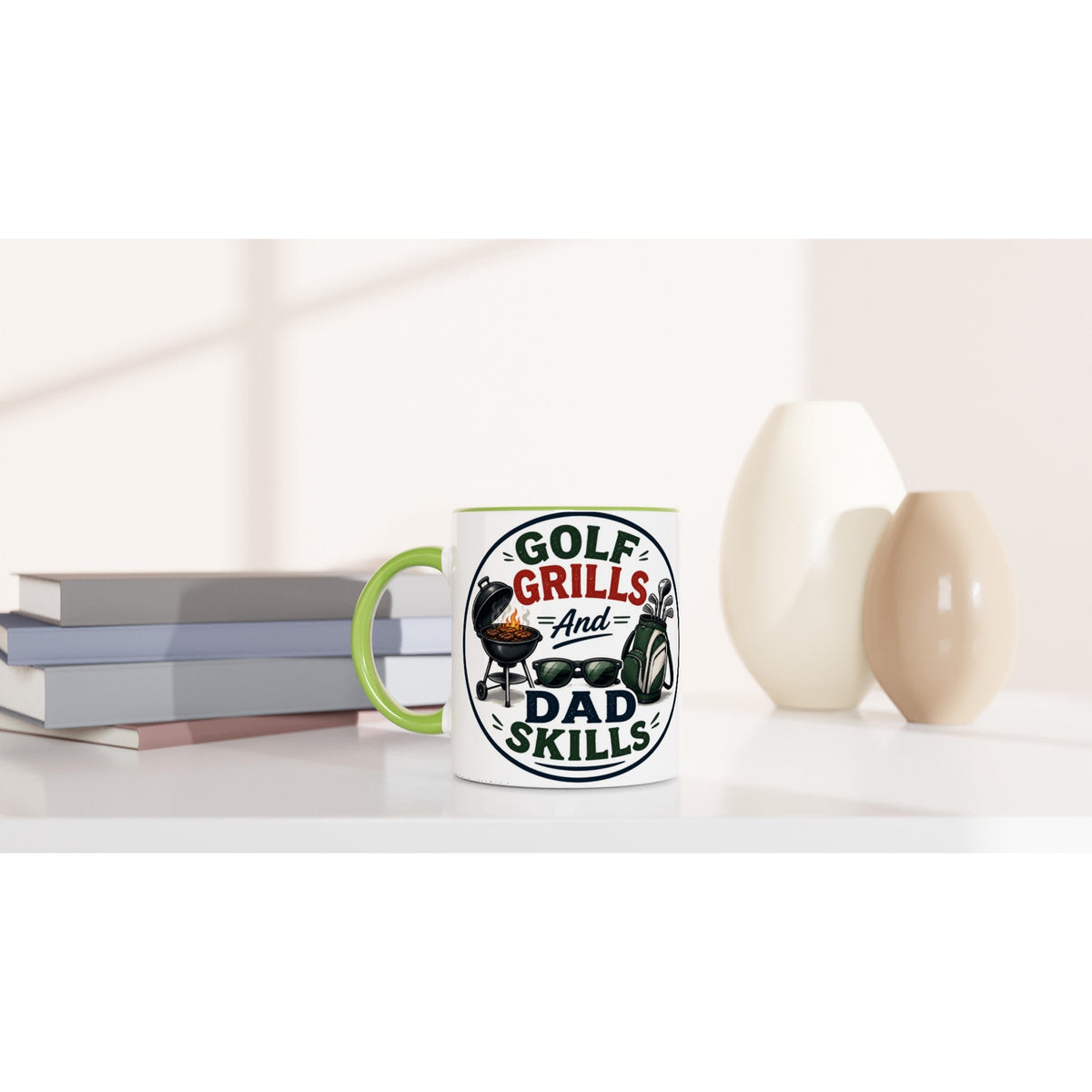 Golf Grills And Dad Skils 11oz Ceramic Mug | Funny golf mug | Present for Dad Brother Son | Father's day present leaving present - 3F Golf