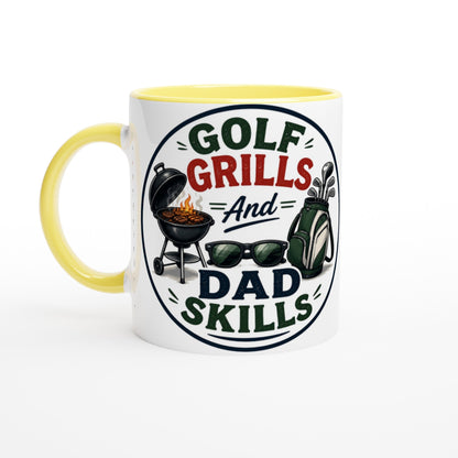 Golf Grills And Dad Skils 11oz Ceramic Mug | Funny golf mug | Present for Dad Brother Son | Father's day present leaving present - 3F Golf