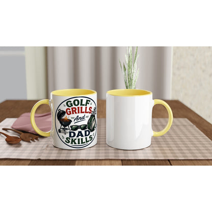 Golf Grills And Dad Skils 11oz Ceramic Mug | Funny golf mug | Present for Dad Brother Son | Father's day present leaving present - 3F Golf