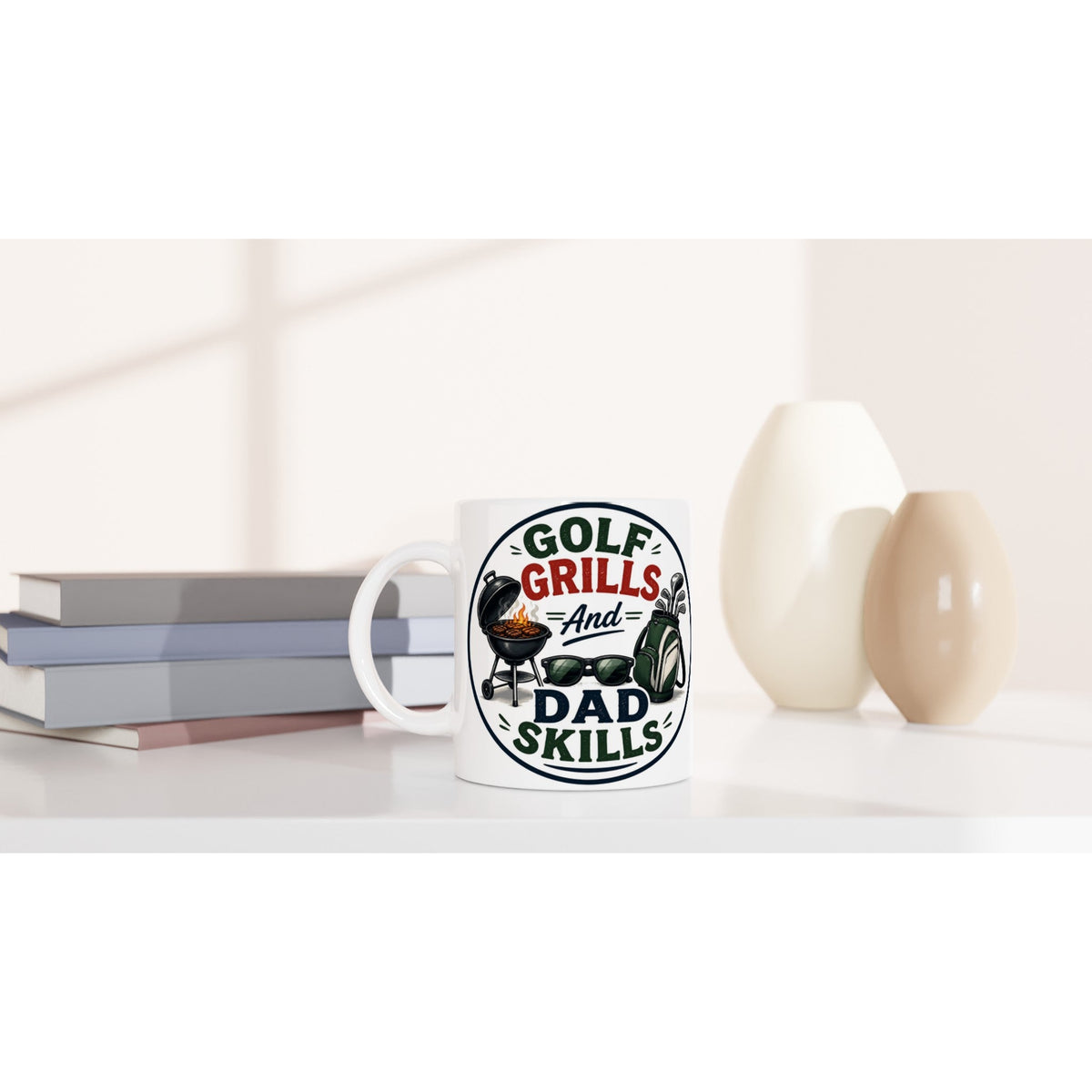 Golf Grills And Dad Skils 11oz Ceramic Mug | Funny golf mug | Present for Dad Brother Son | Father's day present leaving present - 3F Golf