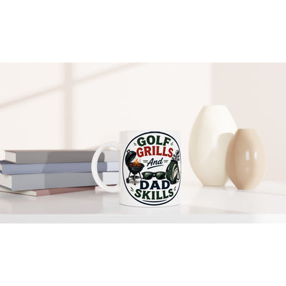 Golf Grills And Dad Skils 11oz Ceramic Mug | Funny golf mug | Present for Dad Brother Son | Father's day present leaving present - 3F Golf