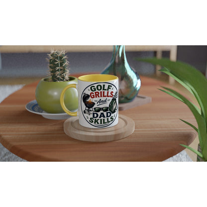 Golf Grills And Dad Skils 11oz Ceramic Mug | Funny golf mug | Present for Dad Brother Son | Father's day present leaving present - 3F Golf