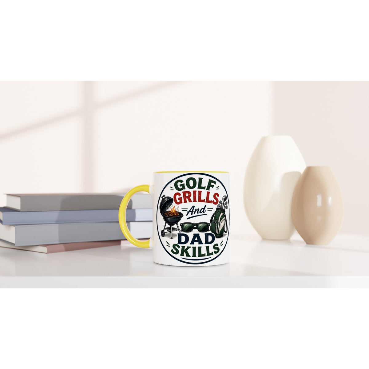 Golf Grills And Dad Skils 11oz Ceramic Mug | Funny golf mug | Present for Dad Brother Son | Father's day present leaving present - 3F Golf