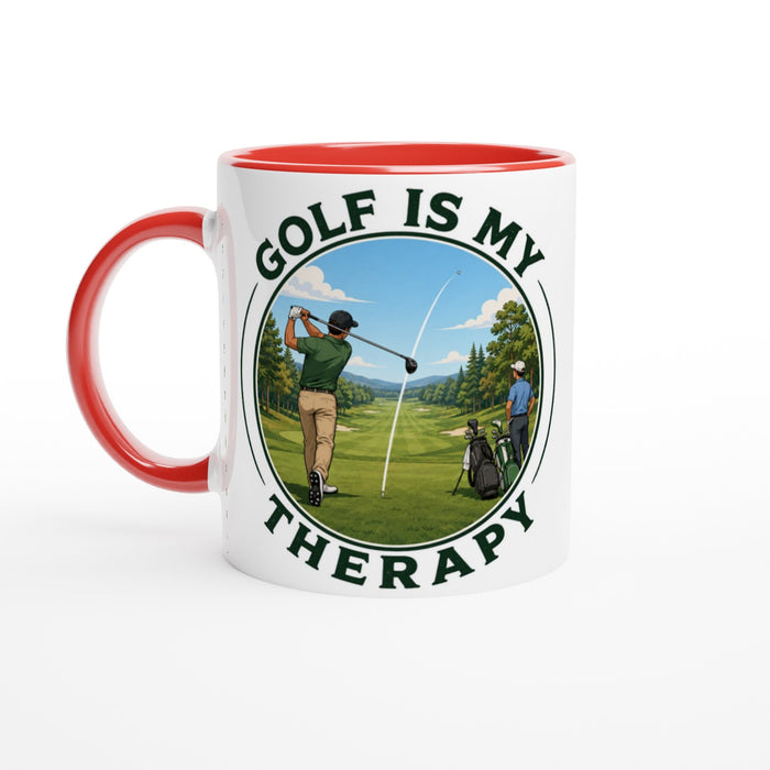 Golf Is My Therapy 11oz Ceramic Mug | Funny golf mug | Present for Dad Brother Son | Father's day present leaving present - 3F Golf