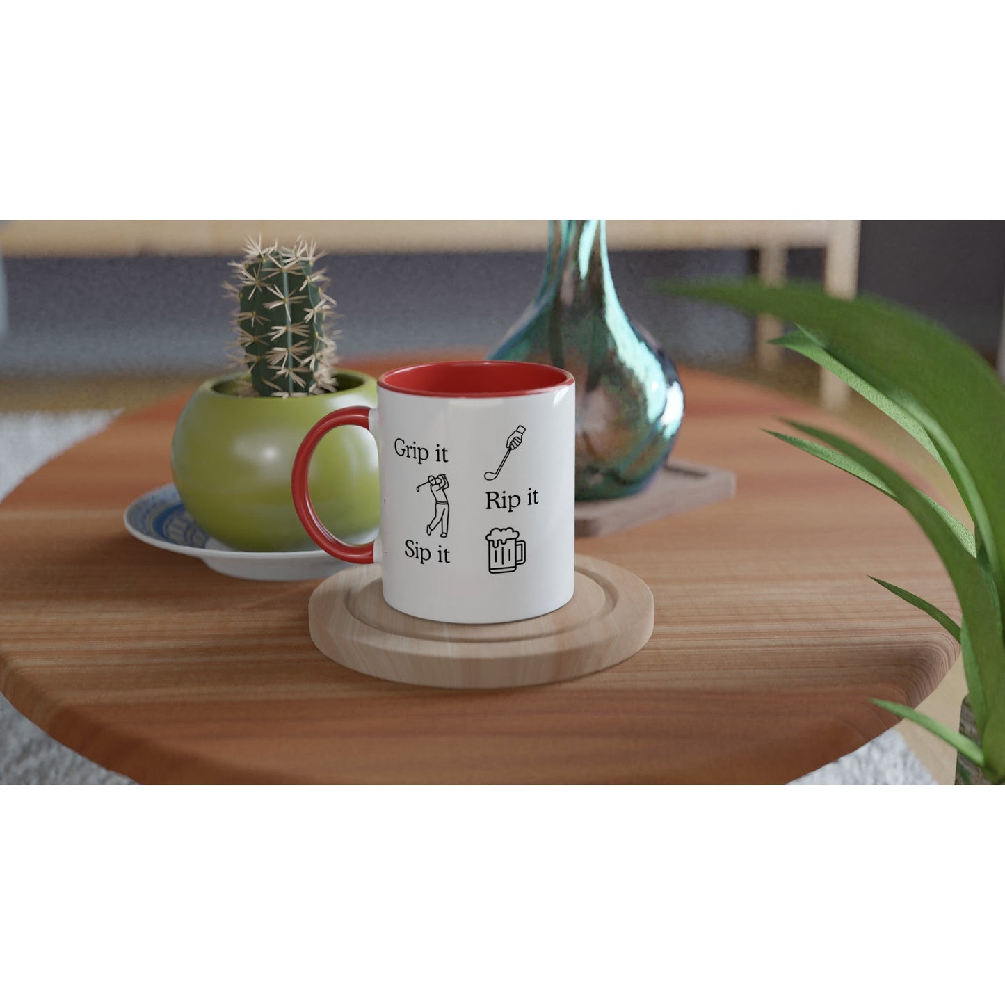 Grip It Rip It Sip It | Funny golf mug present for Dad Brother Son father's day present leaving present 11oz Ceramic Mug - 3F Golf