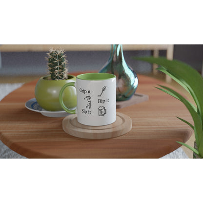 Grip It Rip It Sip It | Funny golf mug present for Dad Brother Son father's day present leaving present 11oz Ceramic Mug - 3F Golf