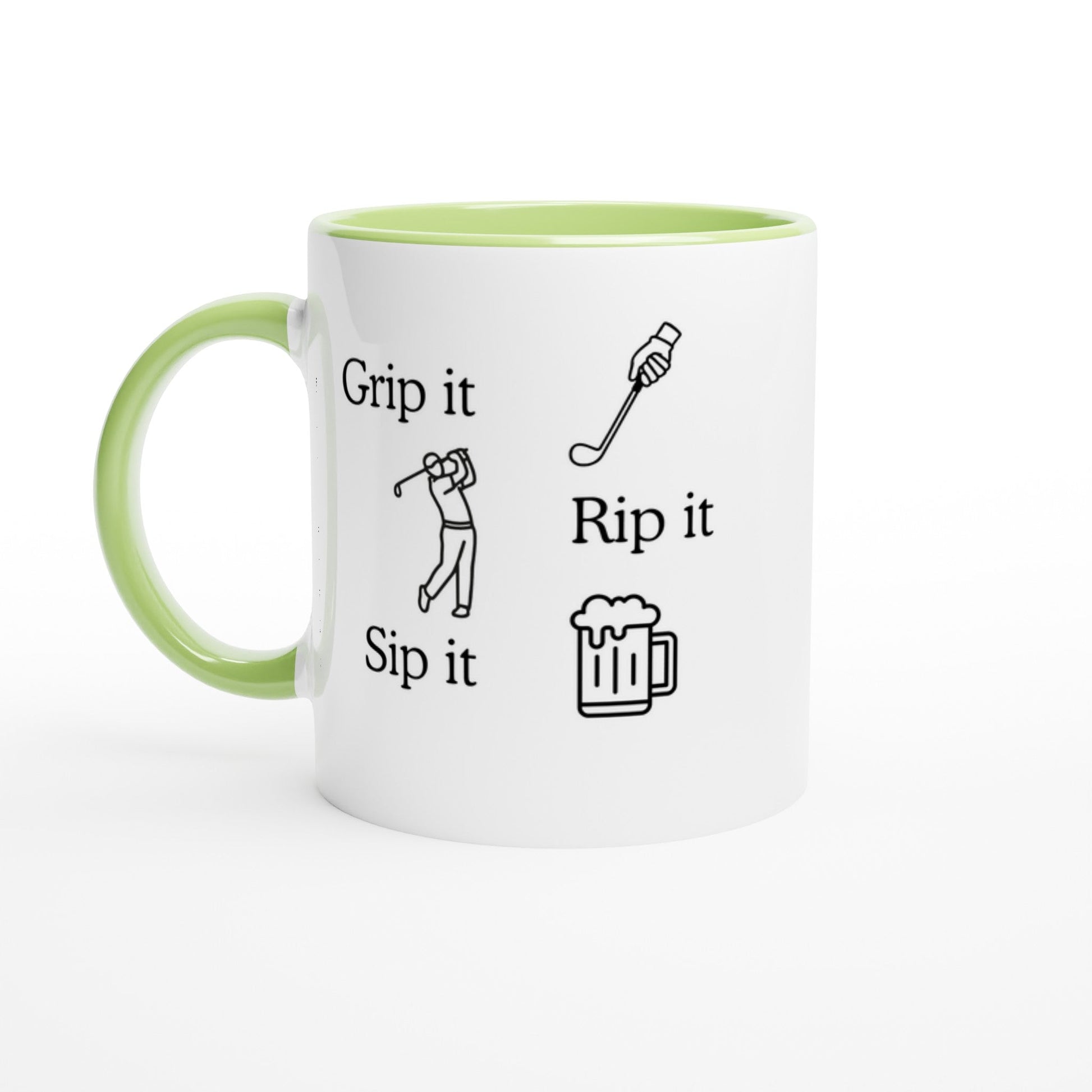 Grip It Rip It Sip It | Funny golf mug present for Dad Brother Son father's day present leaving present 11oz Ceramic Mug - 3F Golf