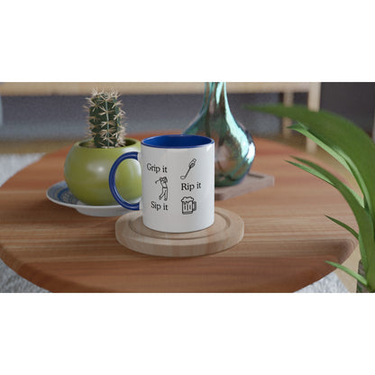 Grip It Rip It Sip It | Funny golf mug present for Dad Brother Son father's day present leaving present 11oz Ceramic Mug - 3F Golf