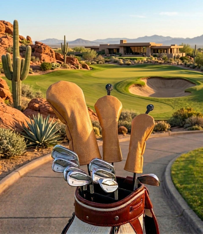Light Brown Faux Leather Head Covers | Premium Protection - 3F Golf