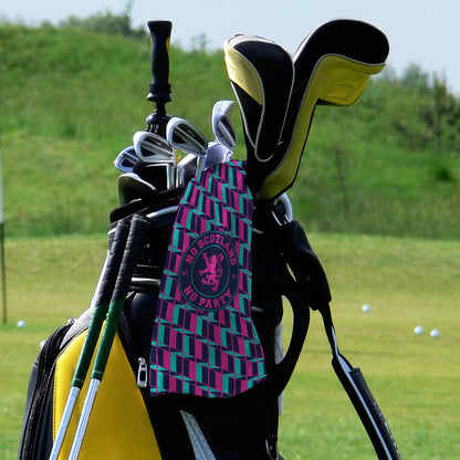 No Scotland No Party Blue & Pink Retro Pattern - Golf Towel - 3F Golf