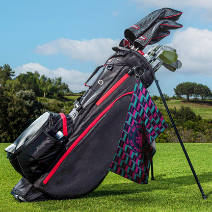No Scotland No Party Blue & Pink Retro Pattern - Golf Towel - 3F Golf