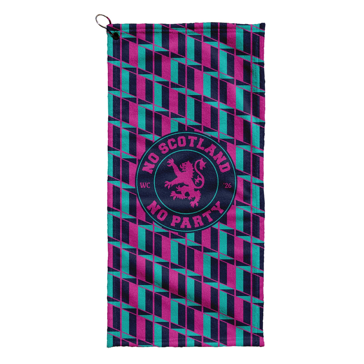 No Scotland No Party Blue & Pink Retro Pattern - Golf Towel - 3F Golf