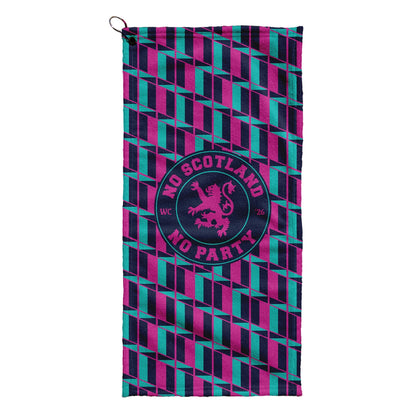 No Scotland No Party Blue & Pink Retro Pattern - Golf Towel - 3F Golf