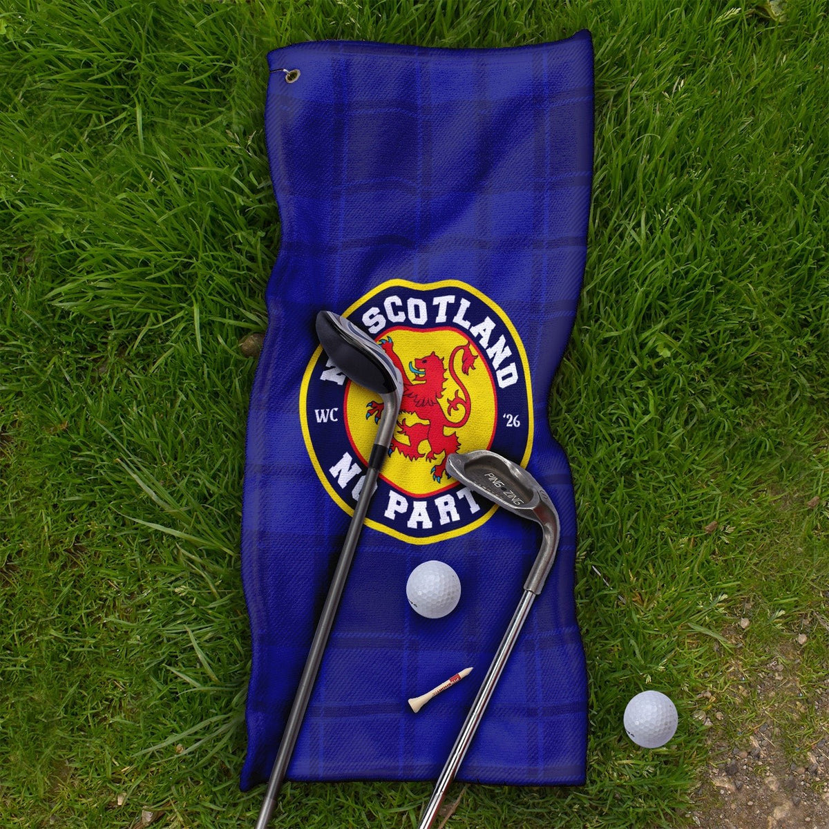 No Scotland No Party - Blue Tartan - Golf Towel - 3F Golf