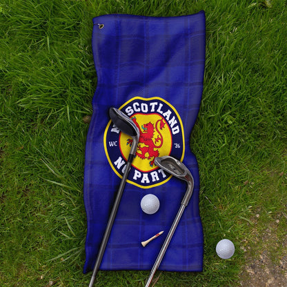 No Scotland No Party - Blue Tartan - Golf Towel - 3F Golf