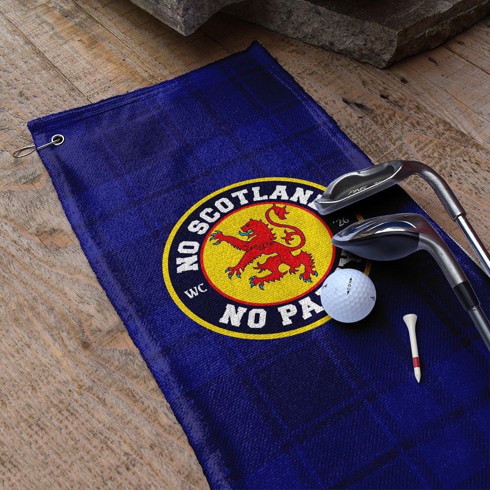 No Scotland No Party - Blue Tartan - Golf Towel - 3F Golf