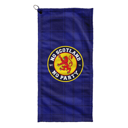 No Scotland No Party - Blue Tartan - Golf Towel - 3F Golf