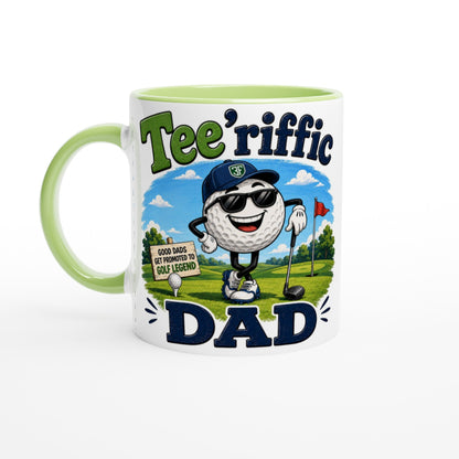 Tee'rific Dad 11oz Ceramic Mug | Funny golf mug | Present for Dad Brother Son | Father's day present leaving present - 3F Golf